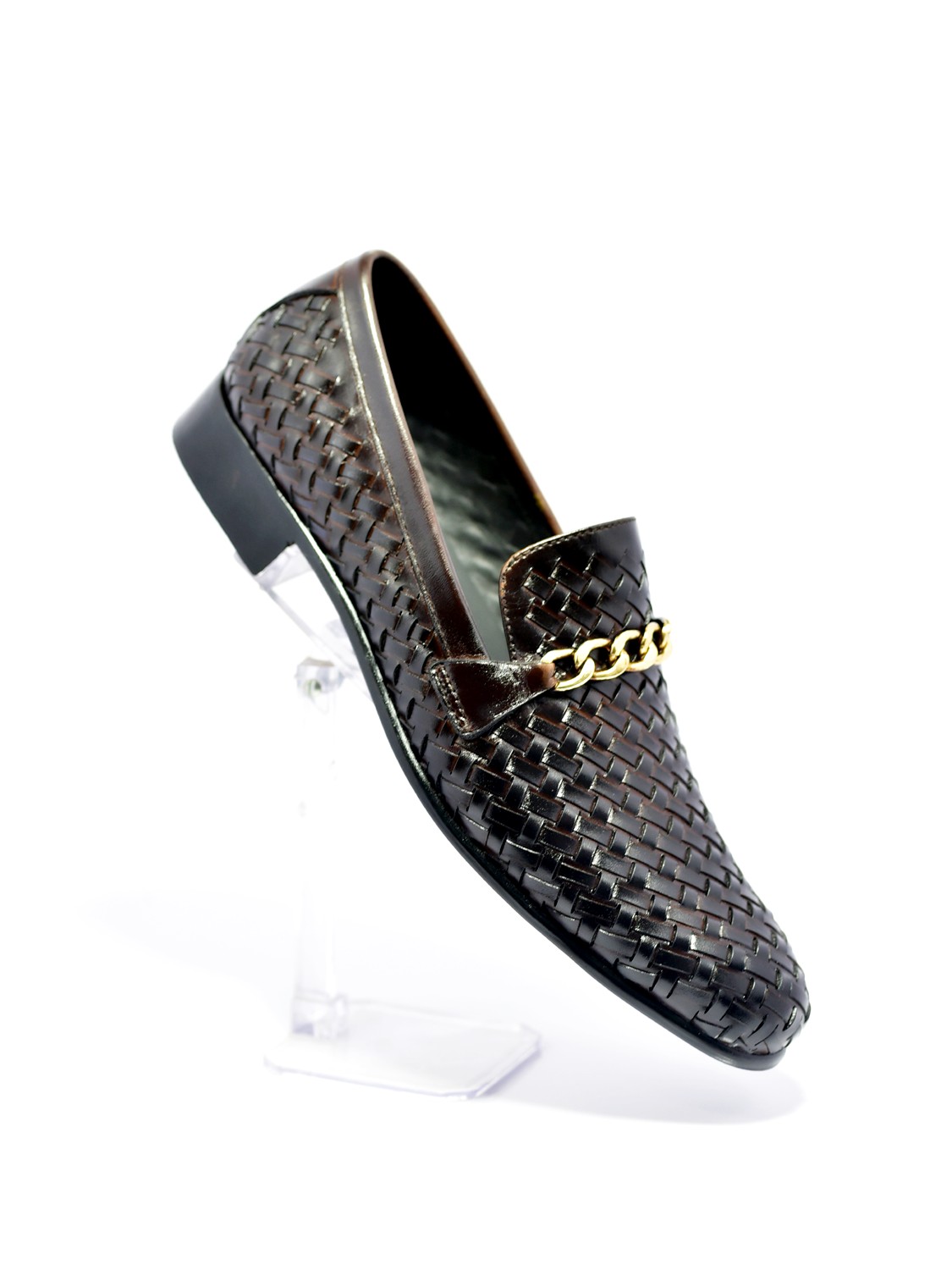 Handcrafted Fully Knitted Leather Shoes With Buckle And Leather Sole -  Frenzy