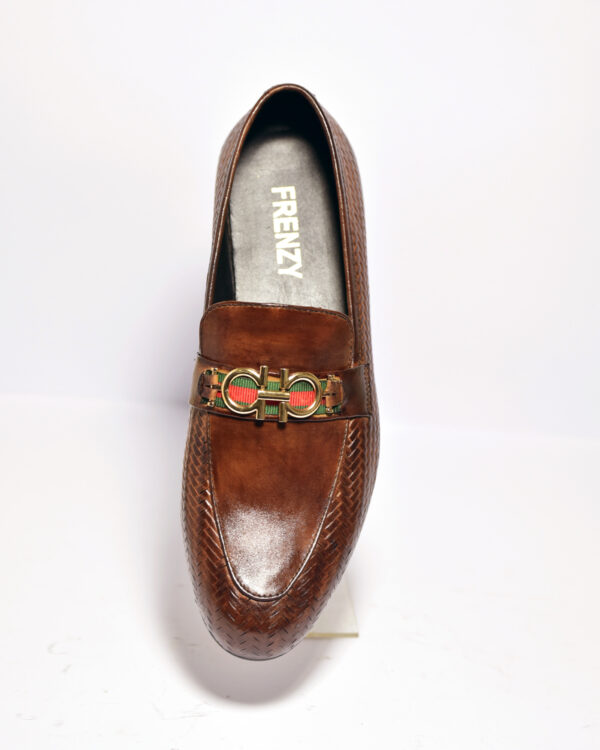brown buckle leather shoes men