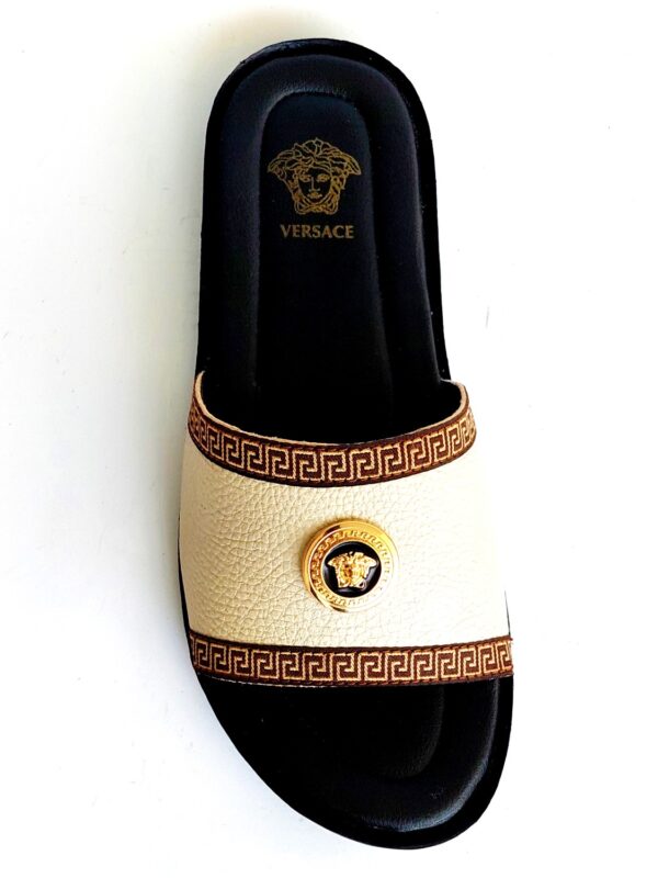 versace slippers slides beige 1