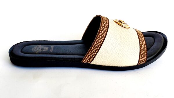 versace slippers slides beige 2