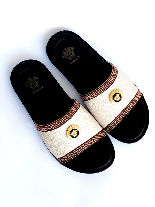 versace slippers slides beige 5