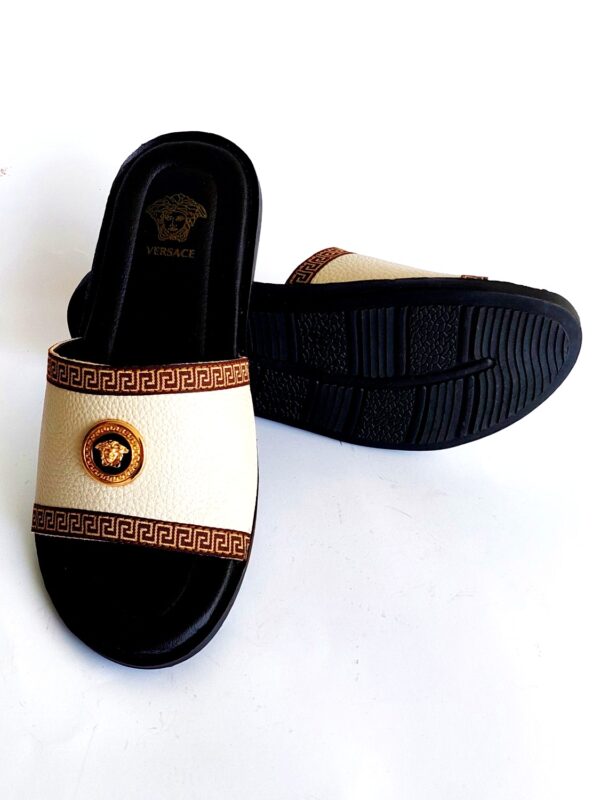 versace slippers slides beige 6