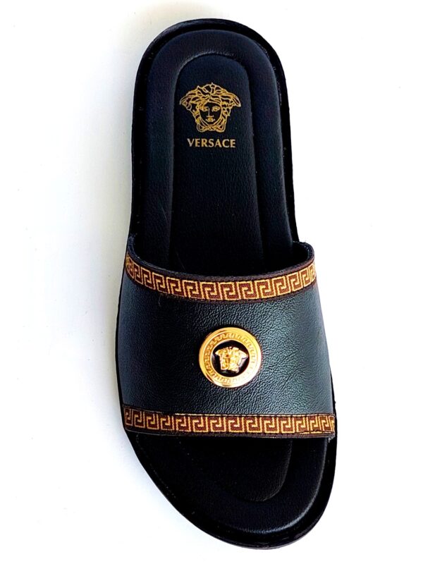 versace slippers slides black 1