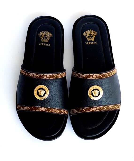 versace slippers slides black 4