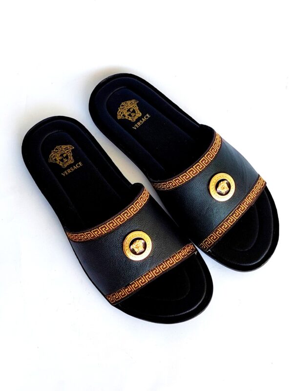 versace slippers slides black 6