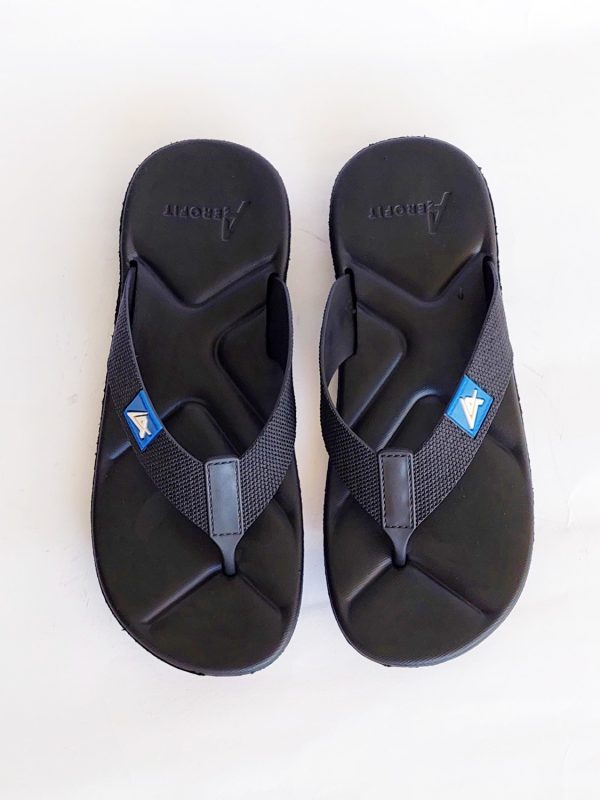 aerofit flipflop slippers black blue 1