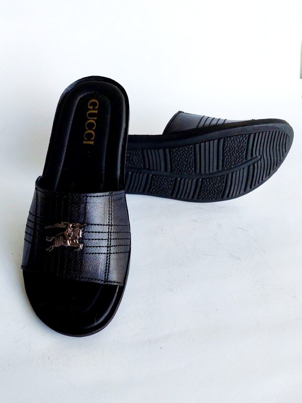 gucci slippers textured black 5