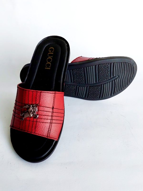 gucci slippers textured maroon 6