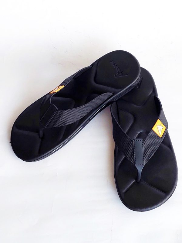 aerofit flipflop slippers black yellow 2