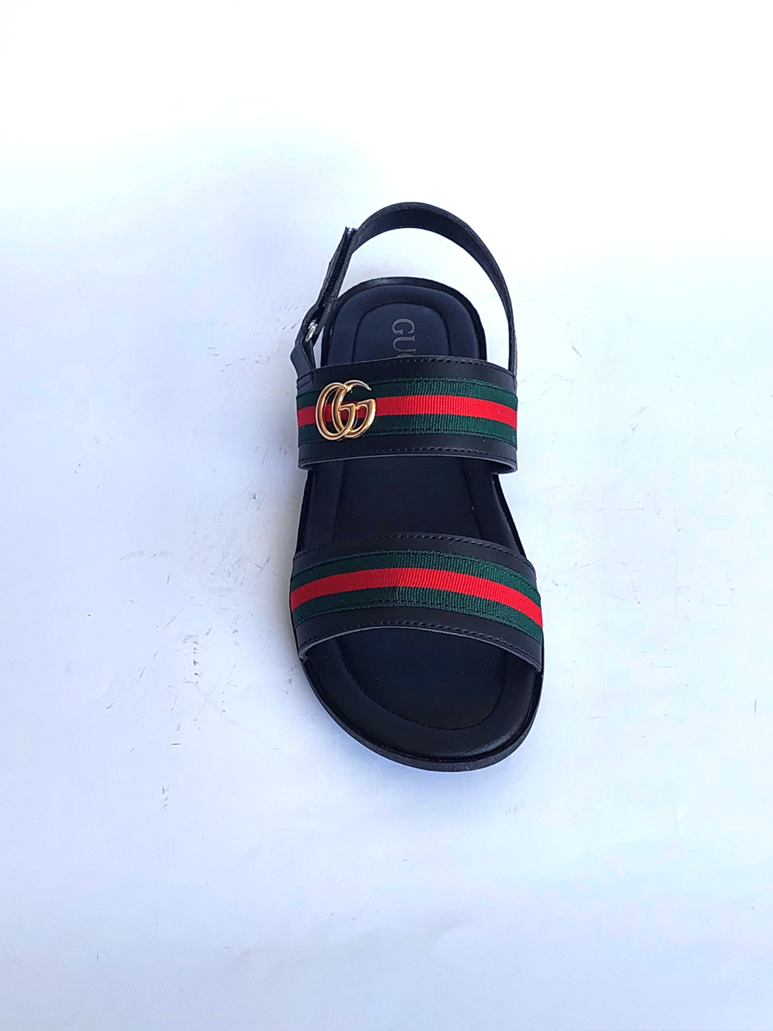 SGUC05-Branded Logo Modern Luxury Sandals - Black - Frenzy