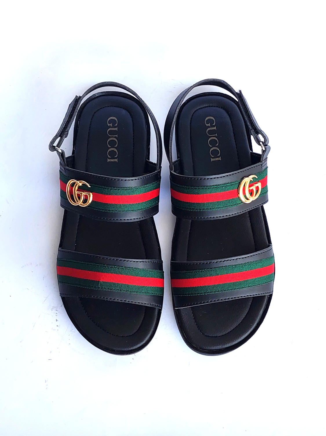 SGUC05-Branded Logo Modern Luxury Sandals - Black - Frenzy